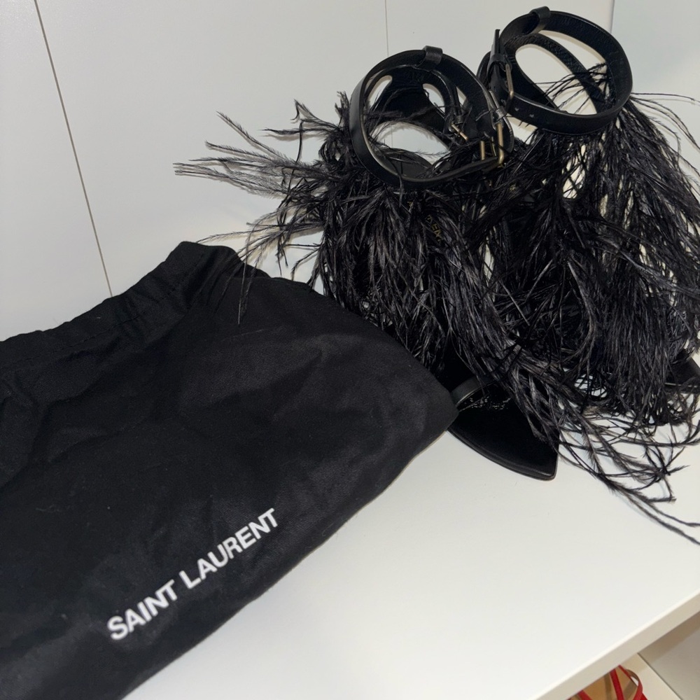 SAINT LAURENT OSTRICH HEELS